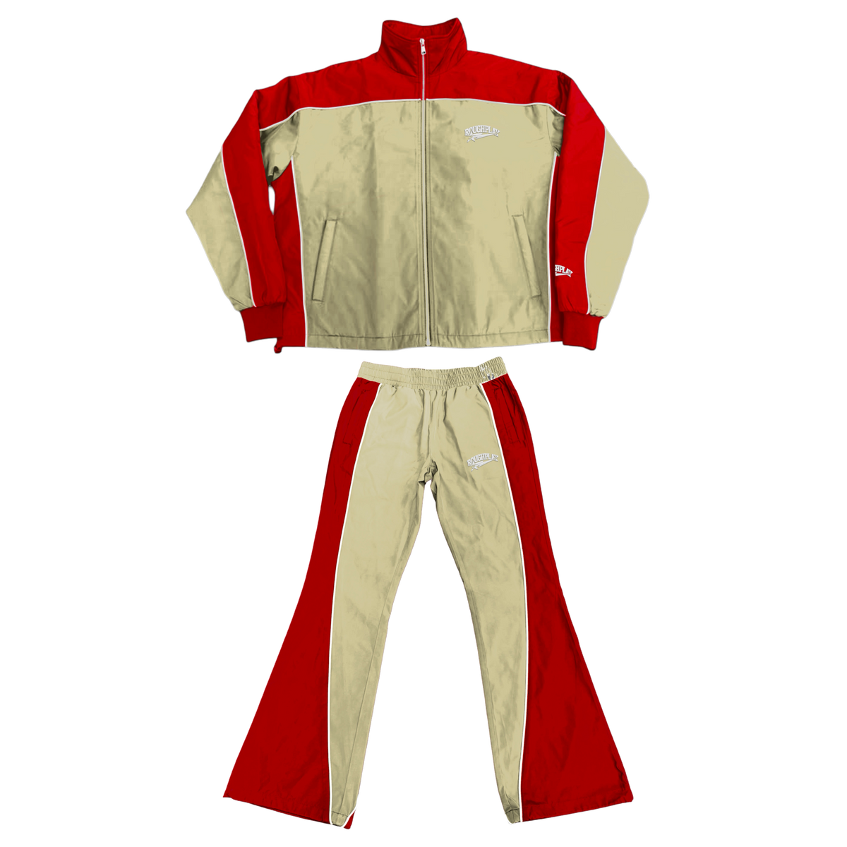 TAN/RED TRACKSUIT