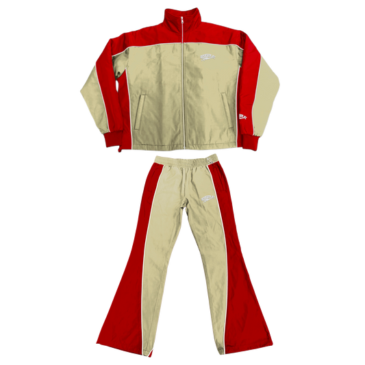TAN/RED TRACKSUIT
