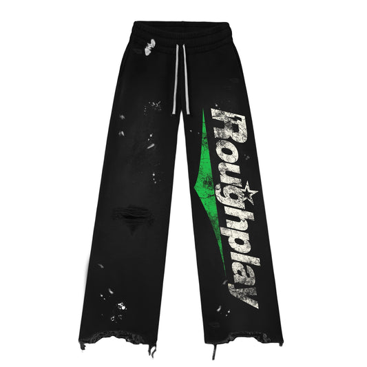 BLACK/GREEN SWEATPANTS