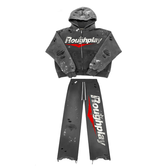 DARK GREY/RED SWEATSUIT