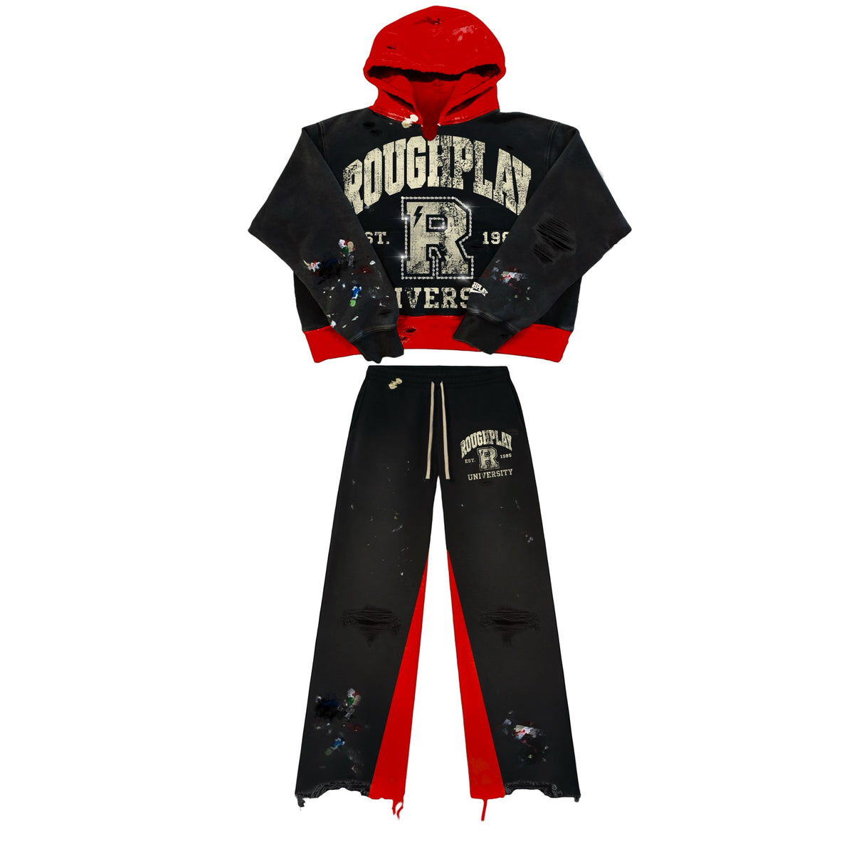 BLACK AND RED TWO TONE SET
