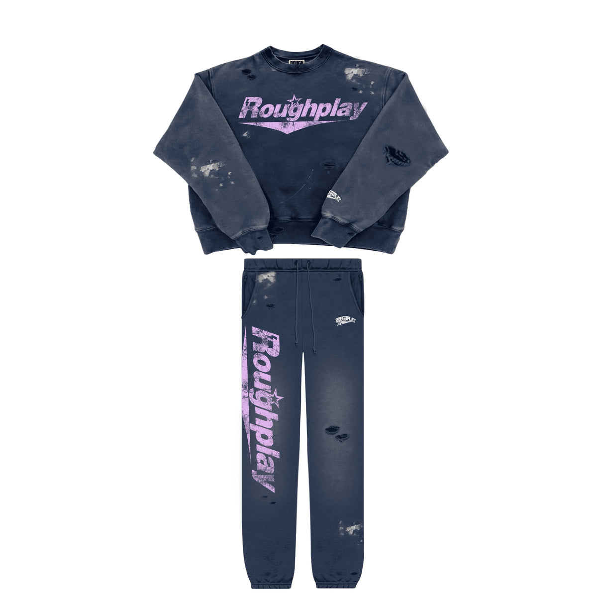 NAVY/ PURPLE CREW NECK SET