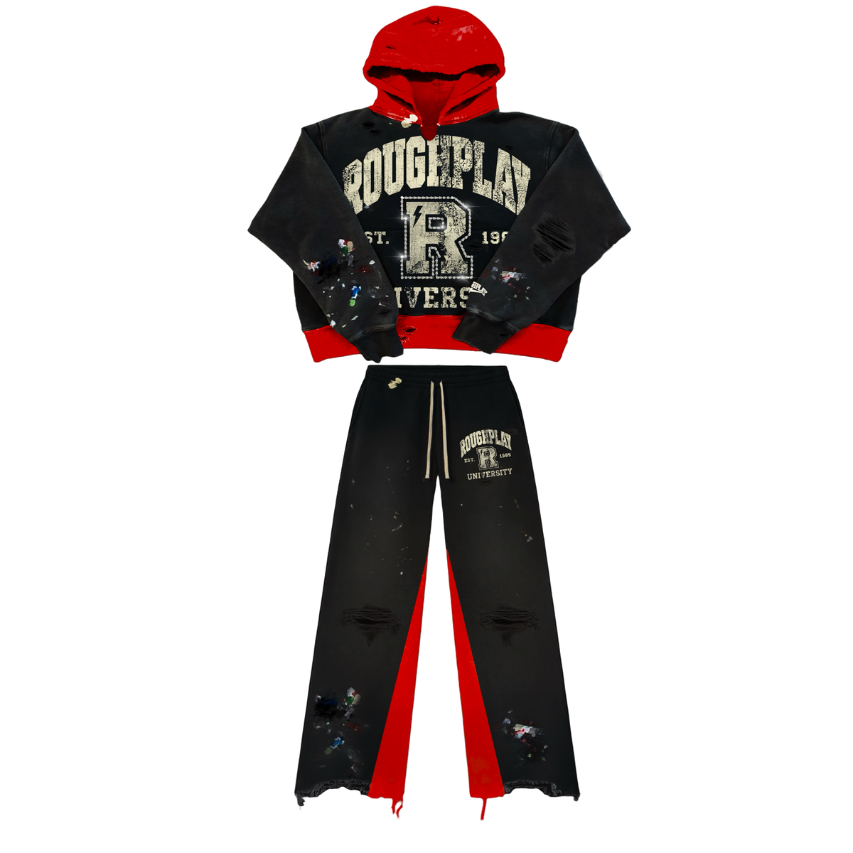 BLACK AND RED TWO TONE SET