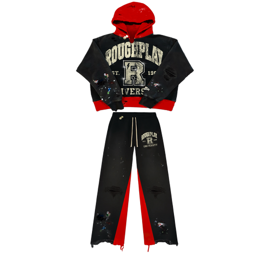 BLACK AND RED TWO TONE SET
