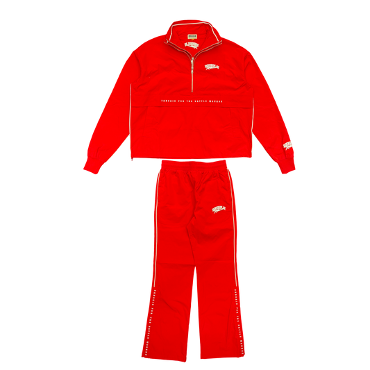 RED QUATER ZIP TRACKSUIT