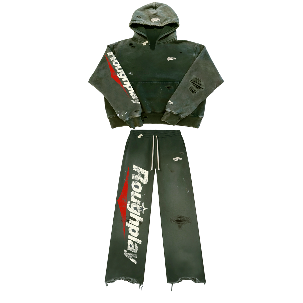 GREEN AND RED SWEATSUIT