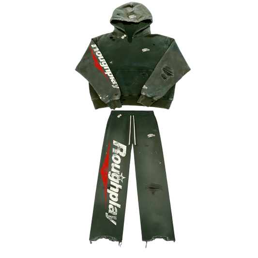 GREEN AND RED SWEATSUIT