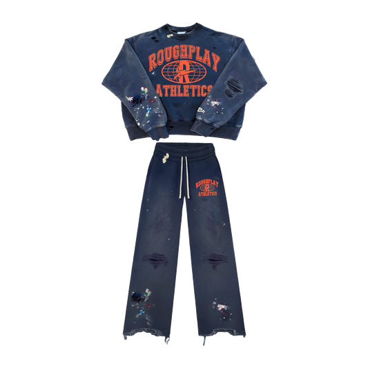 NAVY AND RED CREW NECK SET