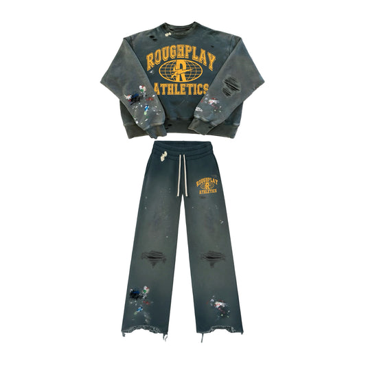 GREEN CREW NECK SET